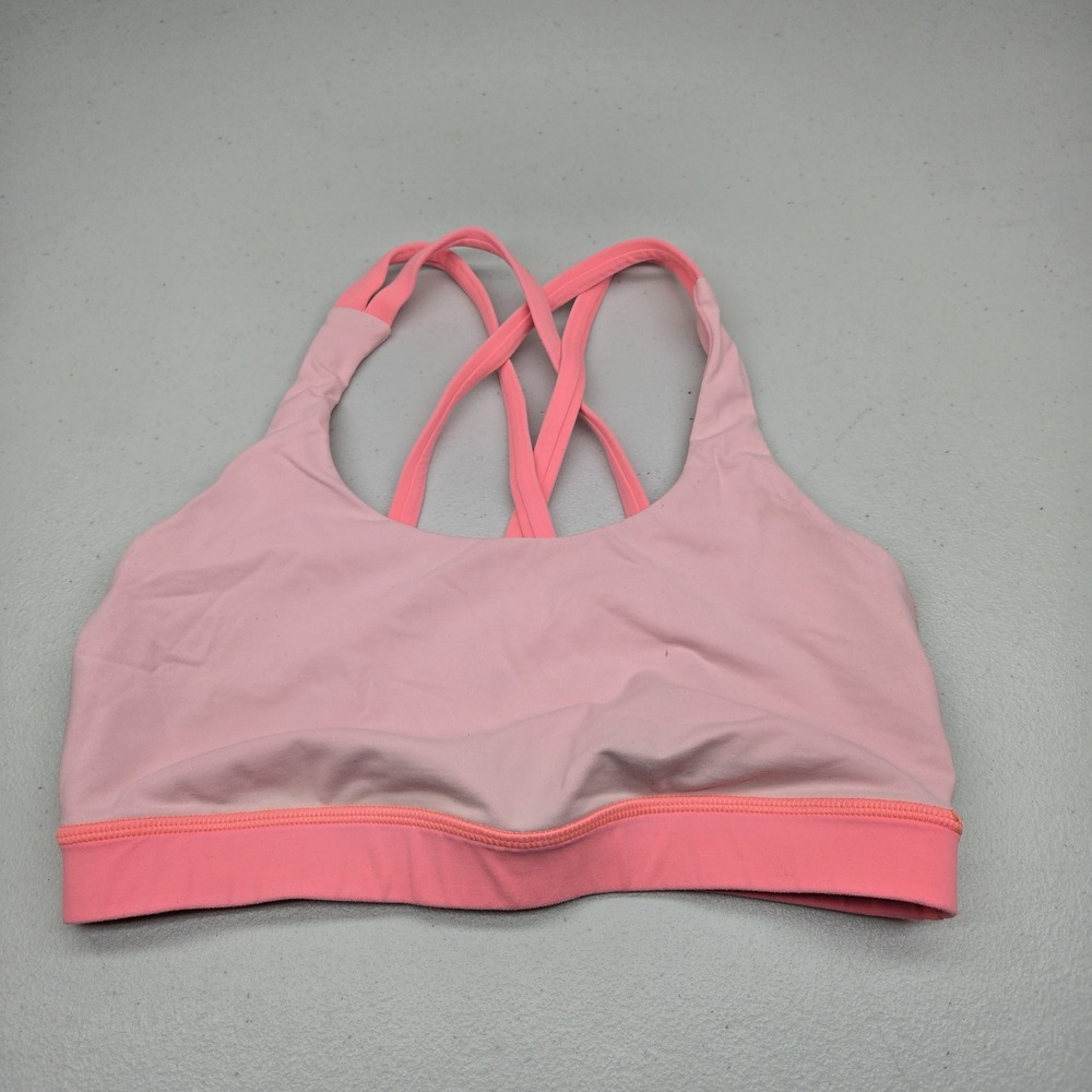 Lululemon Women Sports Bra 6 Pink Energy Wireless Pullover Crossback READ